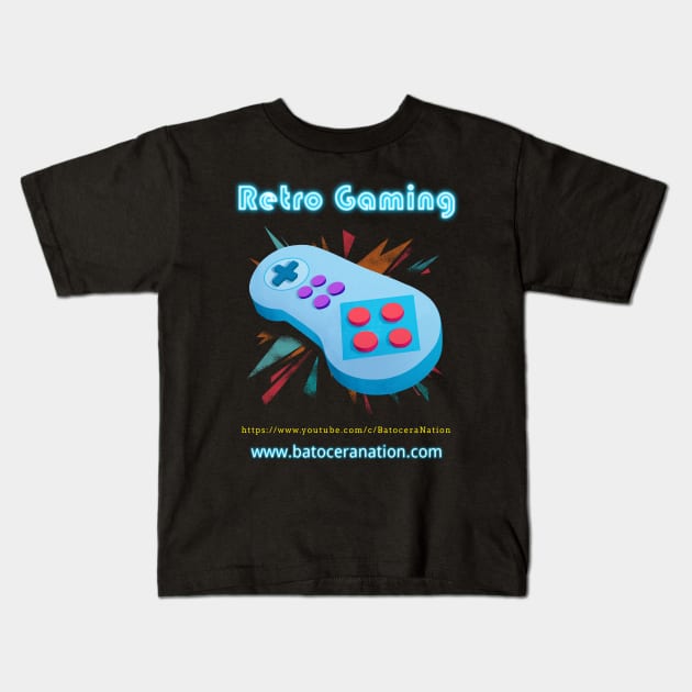 Retro Gamer Logo 19 Kids T-Shirt by Batocera Nation